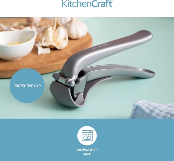 Lis na česnek KitchenCraft Easy Clean 360° otevírání snadné čištění kov vhodný do myčky kompaktní provedení KCGPEC