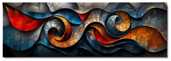 Obraz na plátně - Spirální vlny FeelHappy.cz Velikost obrazu (šířka x výška): 60 x 20 cm