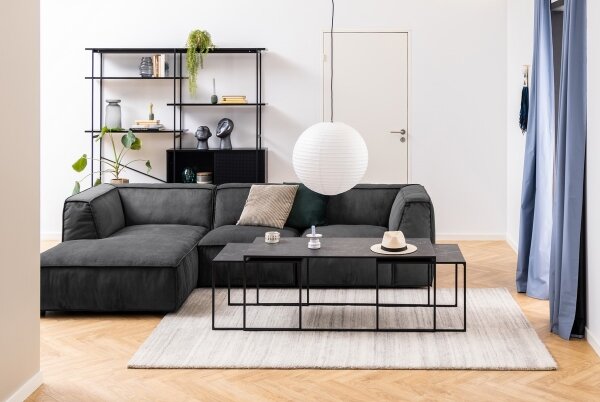 SADA 3x Konferenční stolek ALMA 120x60/56x56 cm antracit