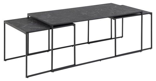 SADA 3x Konferenční stolek ALMA 120x60/56x56 cm antracit