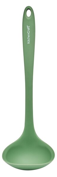Naběračka KitchenCraft silikonová 29 cm tepelně odolná šetrná k nepřilnavému nádobí hluboká kuchyňská naběračka zelená KCSILLADGR