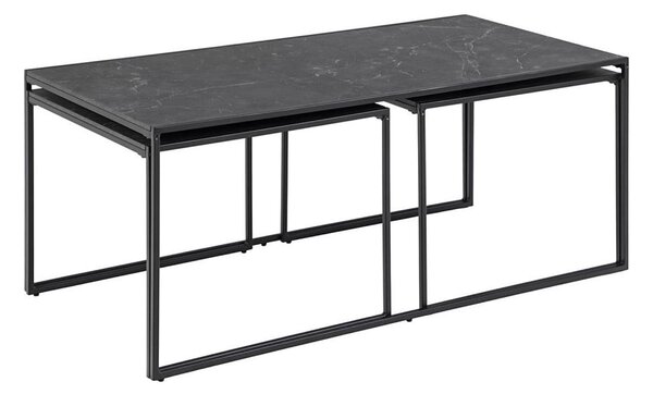 SADA 3x Konferenční stolek ALMA 120x60/56x56 cm antracit