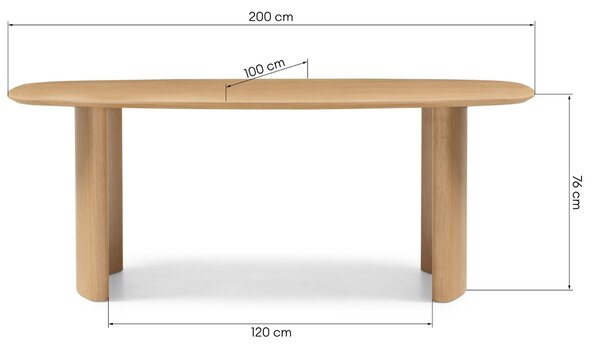 Nova Nook Dubový jídelní stůl Maris 200 x 100 cm