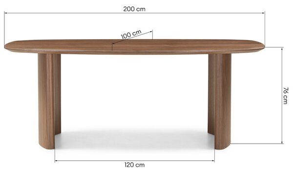 NovaNook Ořechový jídelní stůl Maris 200 x 100 cm