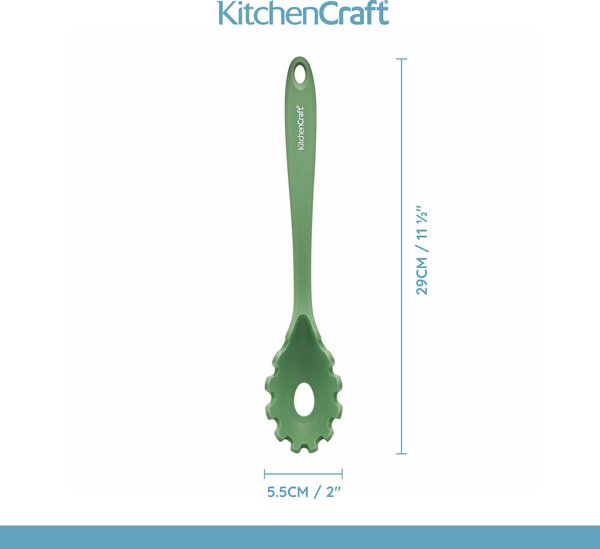 Silikonová naběračka na špagety KitchenCraft 29 cm usnadní servírování těstovin, je šetrná k nepřilnavému nádobí a vhodná pro každodenní vaření. KCSI…