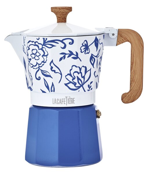 Moka konvička La Cafetière Venice 290 ml připraví plnou kávu během pár minut, zaujme designem Blu Fiorato a je ideální pro každodenní použití. LCVEN6…
