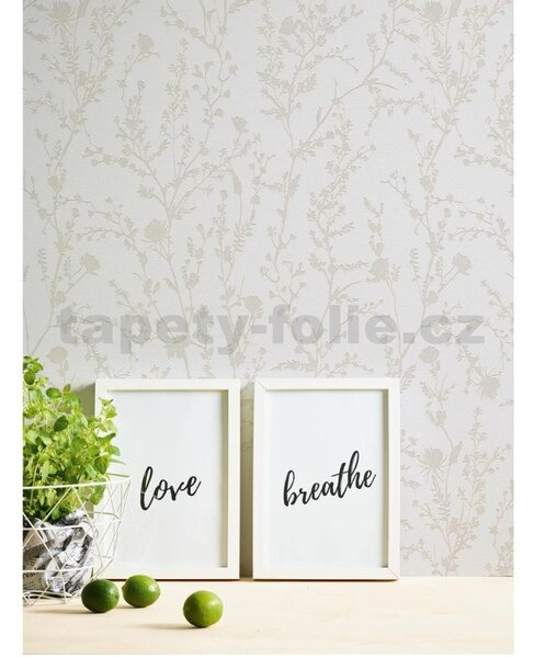 Vliesové tapety na zeď Casual Living 39546-2, rozměr 10,05 m x 0,53 m, luční květy a trávy šedé, A.S. Création