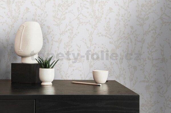 Vliesové tapety na zeď Casual Living 39546-2, rozměr 10,05 m x 0,53 m, luční květy a trávy šedé, A.S. Création