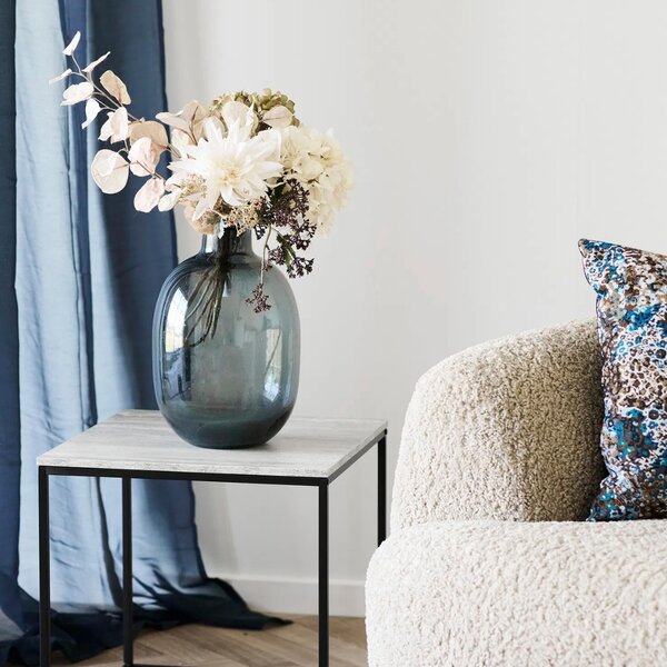 Nordic Living Kouřově černá skleněná váza Marrie 35 cm