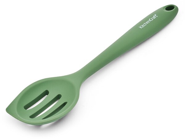 Silikonová děrovaná vařečka KitchenCraft 27 cm je šetrná k nepřilnavému nádobí, žáruvzdorná a ideální pro míchání i scezování pokrmů. KCSILMXSPGR
