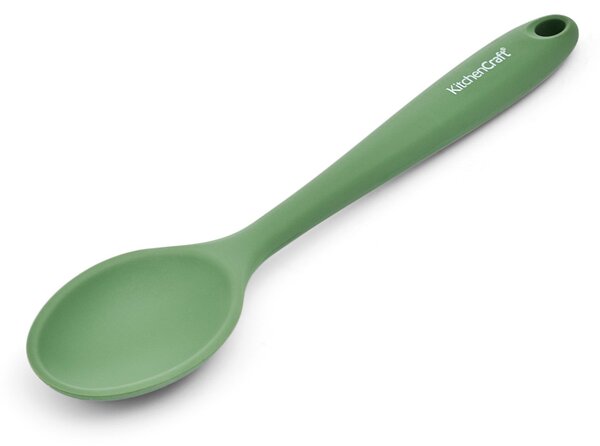 Silikonová vařečka KitchenCraft 27 cm je šetrná k nepřilnavému nádobí, ideální pro míchání i nabírání a vhodná pro každodenní vaření. KCSILSPOONGR