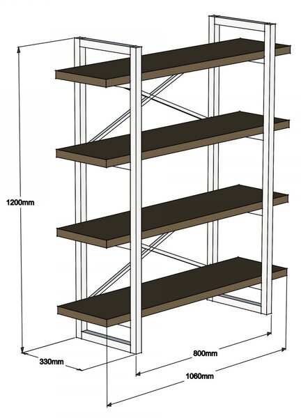 Hanah Home Knihovna Makro ořech