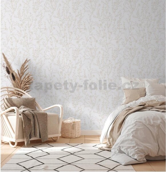 Vliesové tapety na zeď Casual Living 39546-2, rozměr 10,05 m x 0,53 m, luční květy a trávy šedé, A.S. Création