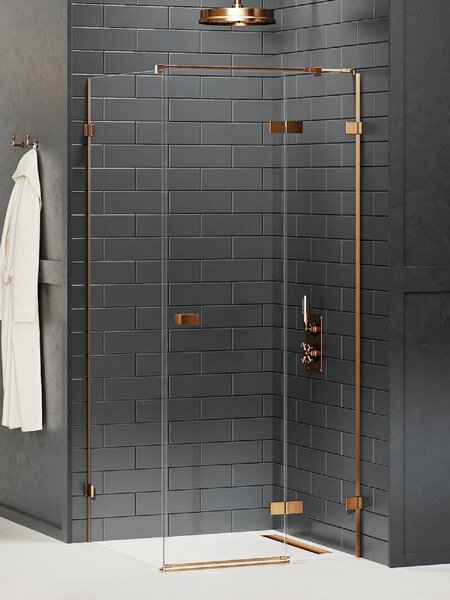 New Trendy Avexa Copper Brushed sprchový kout 90x90 cm čtvercový měděná kartáčovaný/průhledné sklo EXK-3583