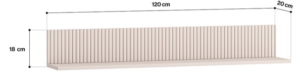Designová závěsná police THEA - kašmír
