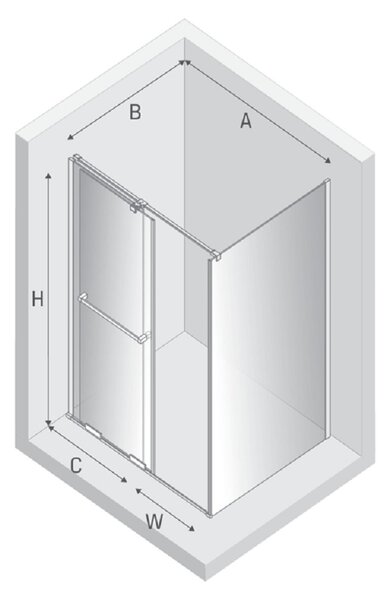 New Trendy Smart sprchový kout 100x80 cm obdélníkový chrom lesk/průhledné sklo EXK-6586