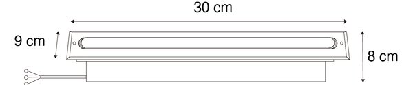 Sada 4 moderních zemních bodových světel ocel 30 cm vč. LED IP65 - Eline