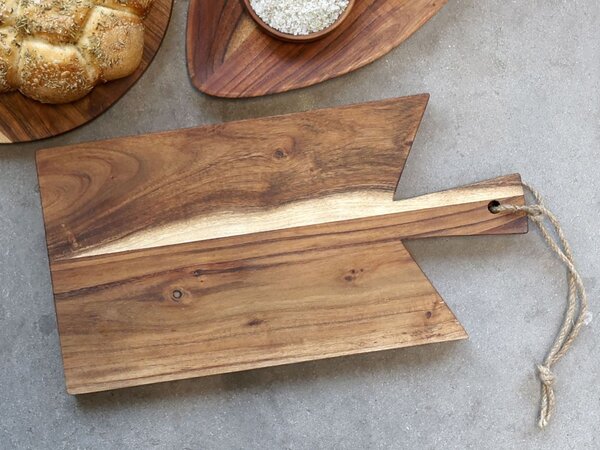 Hnědé dřevěné akáciové prkénko Tapas Laon - 21*3*41 cm - Chic Antique
