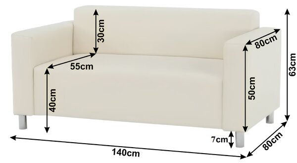KONDELA 2-sed, ekokůže béžová, HOMKER