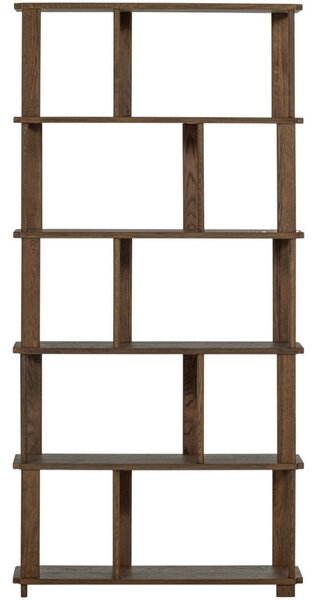 WOOOD Hnědý dubový regál Riss 186 x 90 cm
