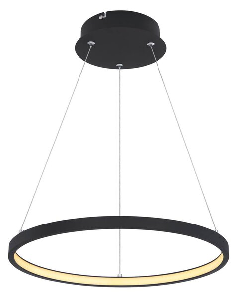 Závěsné designové LED osvětlení RALPH, 19W, teplá bílá, 38,5cm, černé