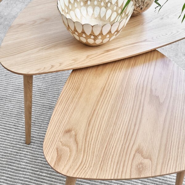 Unique Furniture Set dvou dubových konferenčních stolků Adda 70 x 100/52,5 x 70 cm