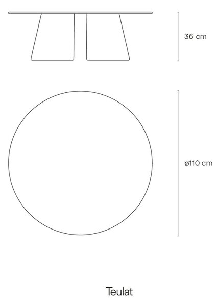Jasanový kulatý konferenční stolek Teulat Cep 110 cm