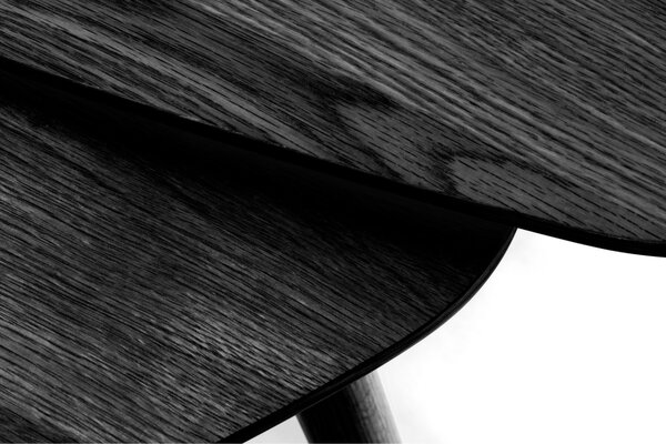 -25 % Dny MOMENTI– Unique Furniture Set dvou černých dubových konferenčních stolků Adda 70 x 100/52,5 x 70 cm