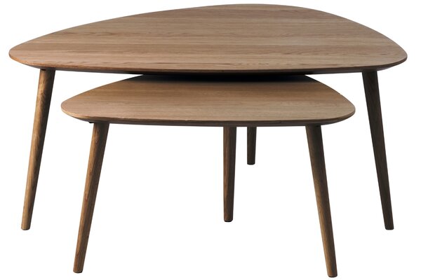 Unique Furniture Set dvou tmavých dubových konferenčních stolků Adda 70 x 100/52,5 x 70 cm