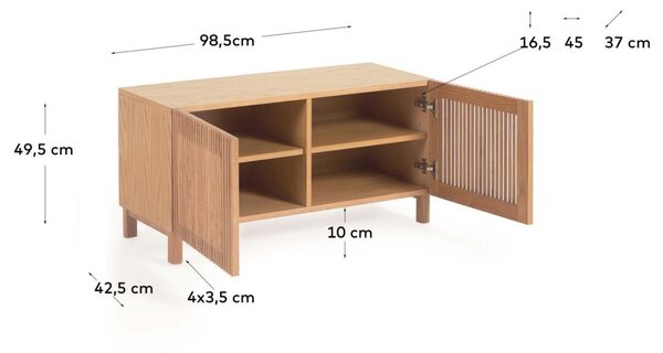Dubová komoda Kave Home Beyla 98,5 x 42,5 cm