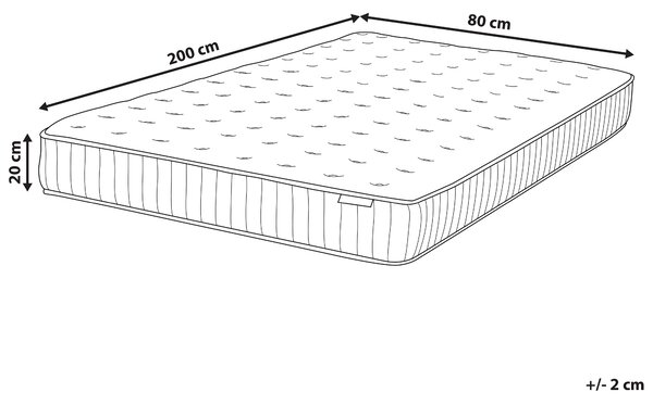 Latexová matrace s taštičkovými pružinami DREAM H2/3 středně tvrdá 80 x 200 cm