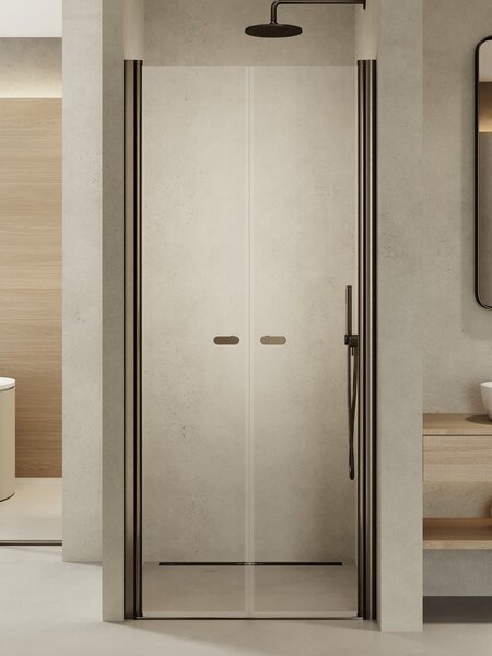 New Trendy New Soleo Gunmetal Brushed sprchové dveře 120 cm sklopné grafitová kartáčovaný/průhledné sklo D-0537A