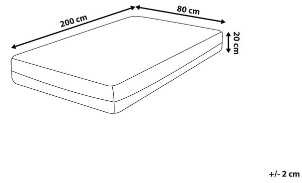 Matrace z paměťové pěny GLEE H2/3 středně tvrdá 80 x 200 cm