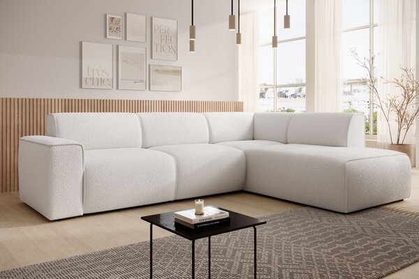 Designová sedací souprava OSKARA L - bílá, pravý roh