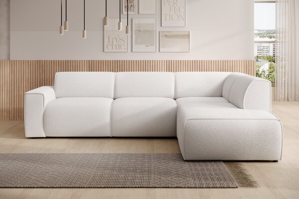 Designová sedací souprava OSKARA L - bílá, pravý roh