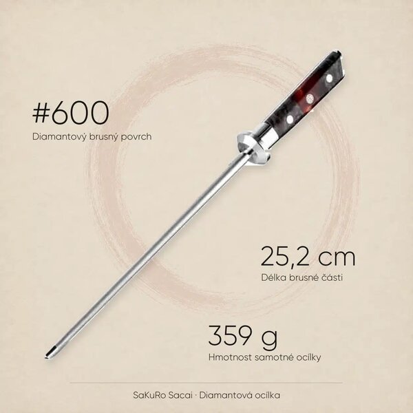 Diamantová ocílka SaKuRo Sacai 25,2 cm #600