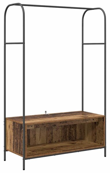 Kovový stojan na oblečení Hnědý dub 100 x 44 x 160 cm