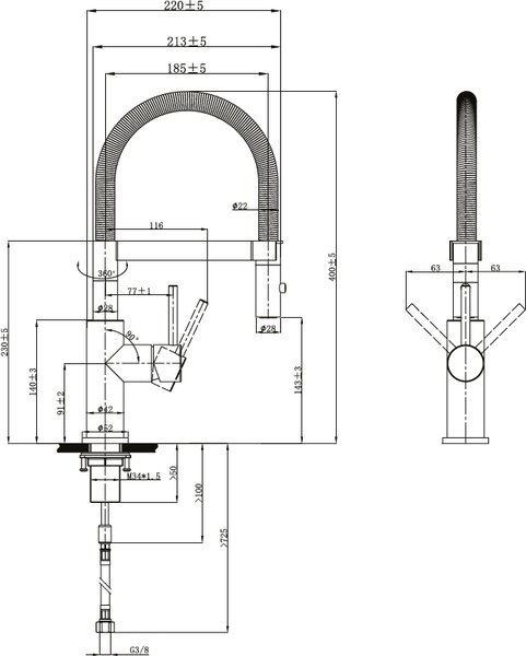 Villeroy & Boch Steel Expert Compact kuchyňská baterie stojící ušlechtilá ocel 927300LC