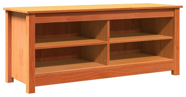 Úložná lavice s policí Voskově hnědá 110 x 38 x 45,5 cm