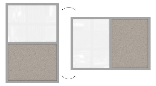 Allboards,Tabule COMBI -šedý korek a magnetická bílá 60x40 s šedým lakovaným dřevěným rámem,TMK64GREY