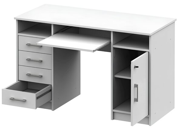 KONDELA PC stůl, bílá, B9 NEW