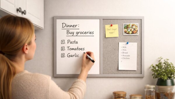 Allboards,Tabule COMBI -šedý korek a magnetická bílá 60x40 s šedým lakovaným dřevěným rámem,TMK64GREY