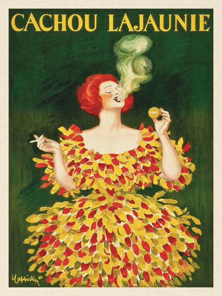 Obrazová reprodukce Cachou Lajaunie Smoking Lady (Vintage Cigarette Ad) - Leonetto Cappiello, (30 x 40 cm)