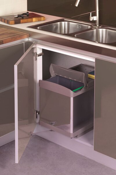 Gollinucci Vestavný odpadkový koš Linea 504 - 1x 16l + 2x 7,5 litrů nerez
