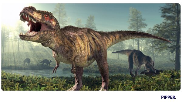 PIPPER. Samolepící textilní tapeta "T-Rex"