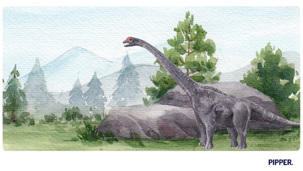 PIPPER. Samolepící textilní tapeta "Dinosaurus"