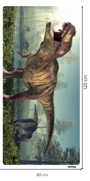 PIPPER. Samolepící textilní tapeta "T-Rex"