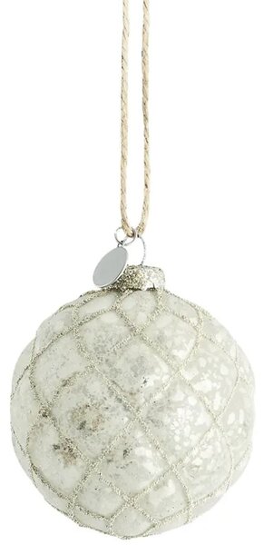 Lene Bjerre Skleněná ozdoba Norille Rhombe Off White - 8 cm LB167