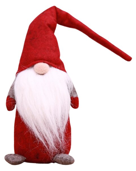 Vánoční skřítek HAPPY GNOME 44 cm, červený