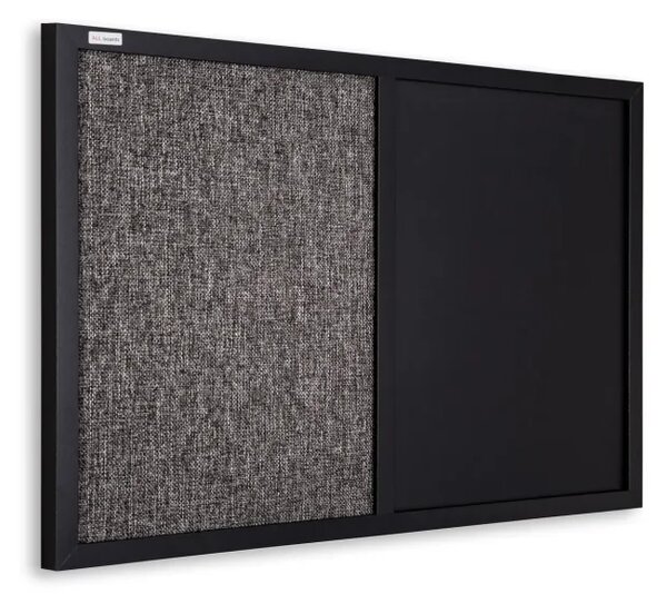 Tabule COMBI černá magnetická a textilní tabule 60x40 cm v dřevěném lakovaném rámu, TMK64_0004
